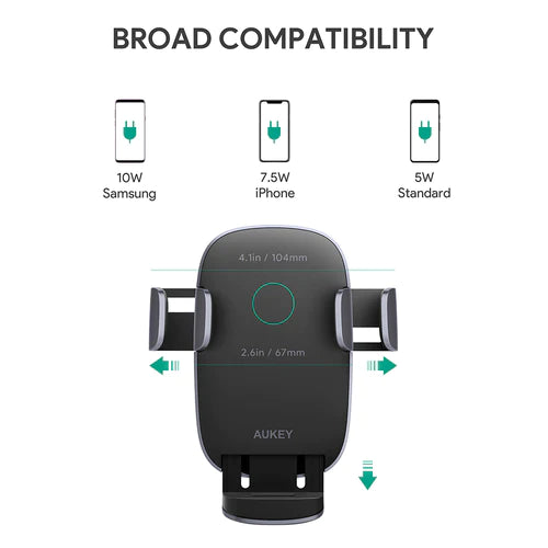 Aukey Wireless Charging Phone Mount - 10W HD-C52 BK