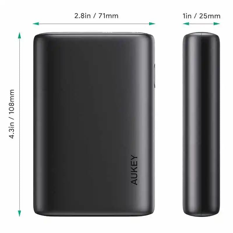 Aukey Essential 15000mAh Power Bank with 18W PD , Quick Charge QC 3.0  PB-Y39 - Black