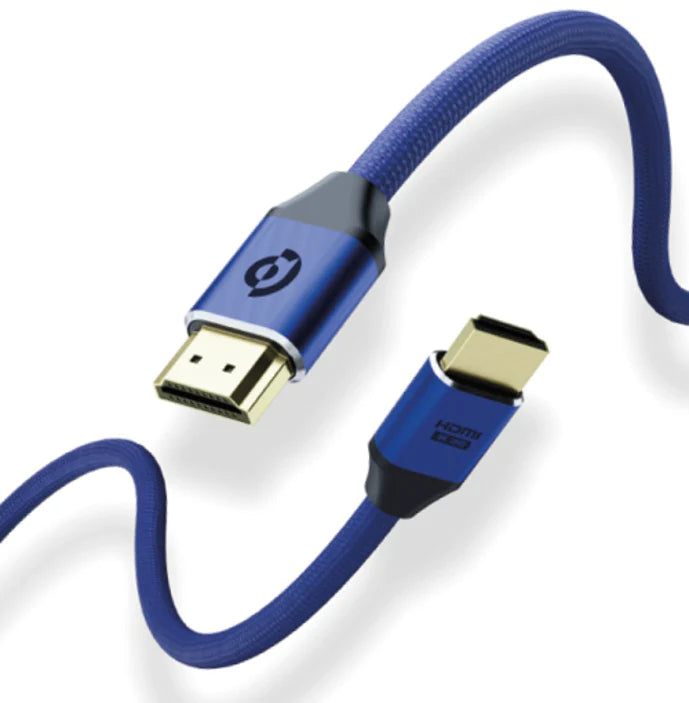 Powerology 8K HDMI to HDMI Braided Cable 3M - Navy Blue PWHDC3M
