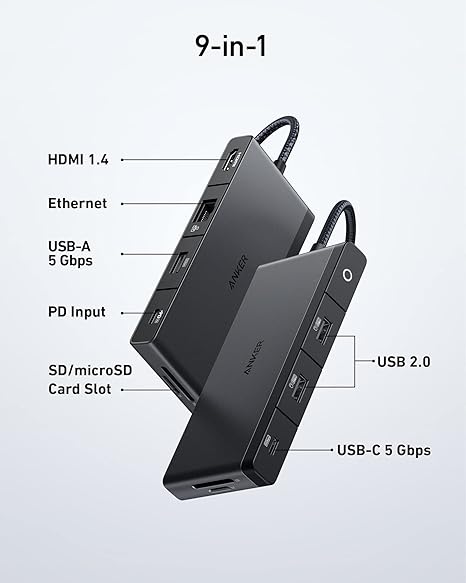 A8373 Anker 552 USB-C Hub (9-in-1, 4K HDMI) -Black