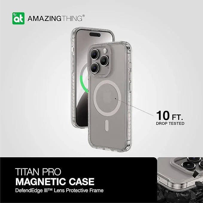 جراب Amazing Thing Titan Pro Magsafe المقاوم للسقوط لهاتف Iphone 15 6.7 Pro Max 2023 Titan Grey IP156.1PTMGY 