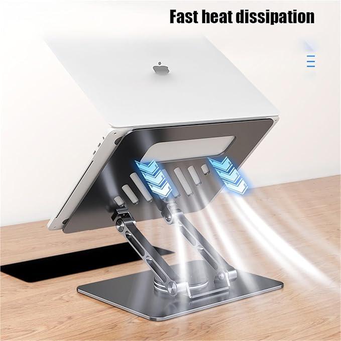 Swivel Rotatable 360 Rotating Laptop Stand For 9.7 -15.6 Inch Laptop And Tablets - Silver