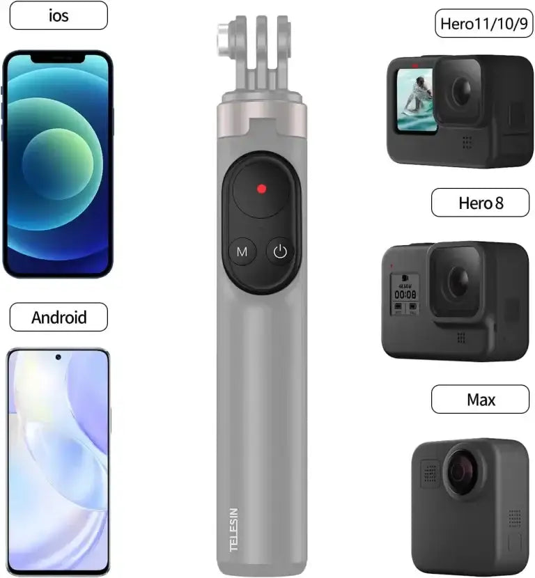 TELESIN Selfie Stick Tripod with Bluetooth Remote and Wrist strap - GulfStore.com