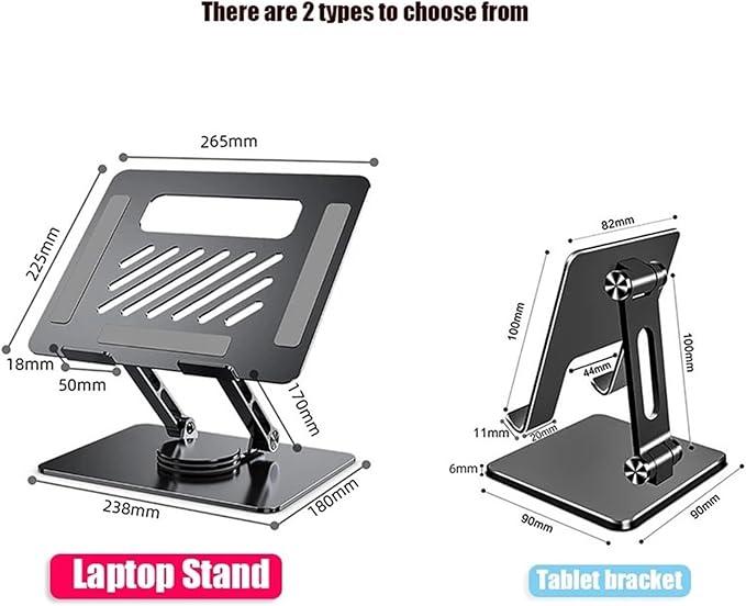 Swivel Rotatable 360 Rotating Laptop Stand For 9.7 -15.6 Inch Laptop And Tablets - Silver