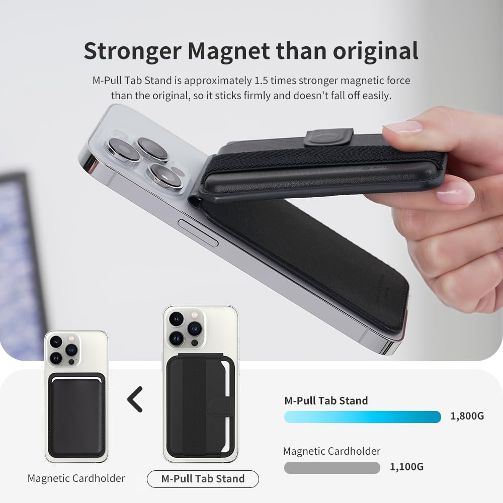 Sinjimoru | SMA-PLTB-STAN-BK | Sinjimoru M-Pull Tab Stand Magsafe Wallet