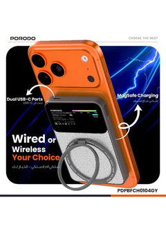 PDPBFCH0104GY | Porodo Yas 10000mAh Power Bank Magsafe Charging | Gray
