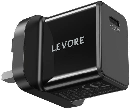 Levore Wall Charger 25W 1XUSB-C Power Delivery Fast Charging Adapter - Black - LGW111-BK