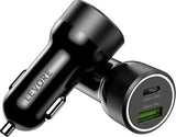 Levore Car Charger 51W 1XUSB-C PD and 1XUSB-A QC3 Port - Black - LGC121-BK - GulfStore.com