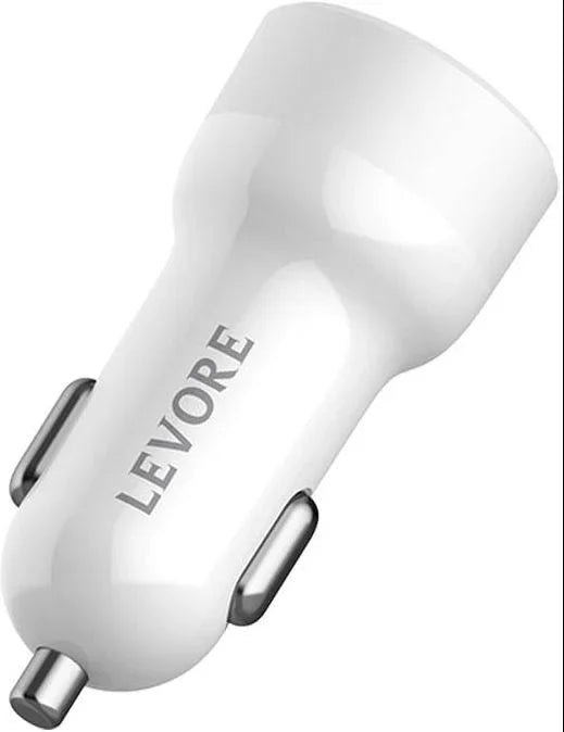 شاحن سيارة Levore 51 وات 1XUSB-C PD و1XUSB-A QC3 - أبيض - LGC121-WH