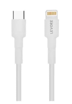 كابل ليفور 1 متر USB-C إلى Lightning - أبيض