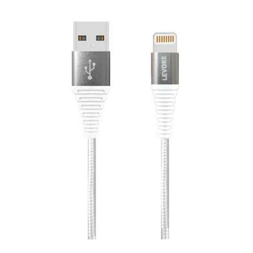 Levore 6FT Nylon Braided USB-A to Lightning Cable - White