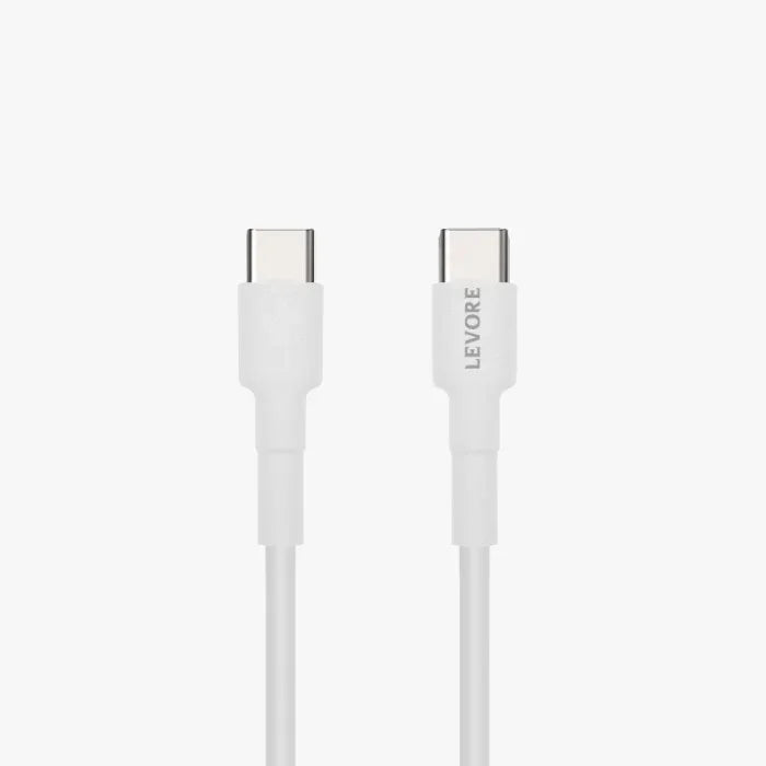 كابل Levore USB-C إلى USB-C بقوة 60 واط وبطول 1 متر - أبيض