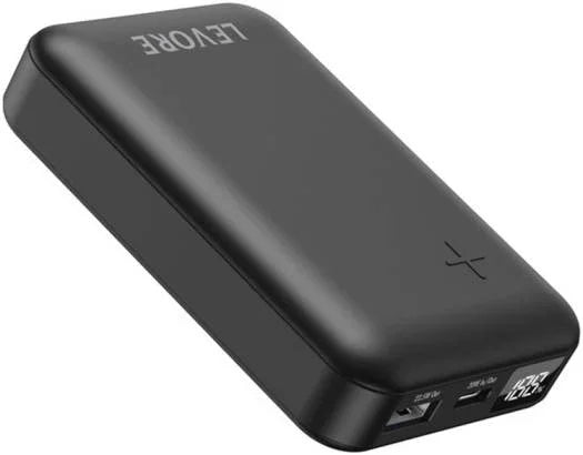 باور بانك ليفور 10000 مللي أمبير، شحن سريع مع منفذ USB-A PD22.5W ومنفذ USB-C PD20W - أسود - LP221-BK