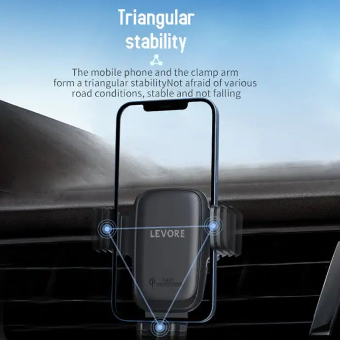 LEVORE 15W Magnetic Wireless Car Charger Holder, Fast Charging| Black - GulfStore.com