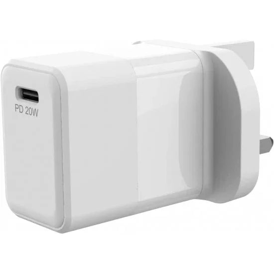 شاحن حائط Levore 20 وات 1XUSB-C محول شحن سريع - أبيض - LGW112-WH