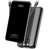 18593 | BT-25 | Brave 12000 Mah Power Bank With 22.5W Fast Charging | Built-In Usb-C & Lightning Cables Led Display