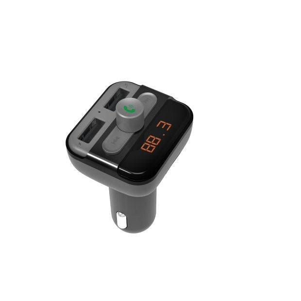 Porodo Wireless Hands-Free Car Kit With Built-In FM Transmitter 3.4AMP (FMBT17) (15W)