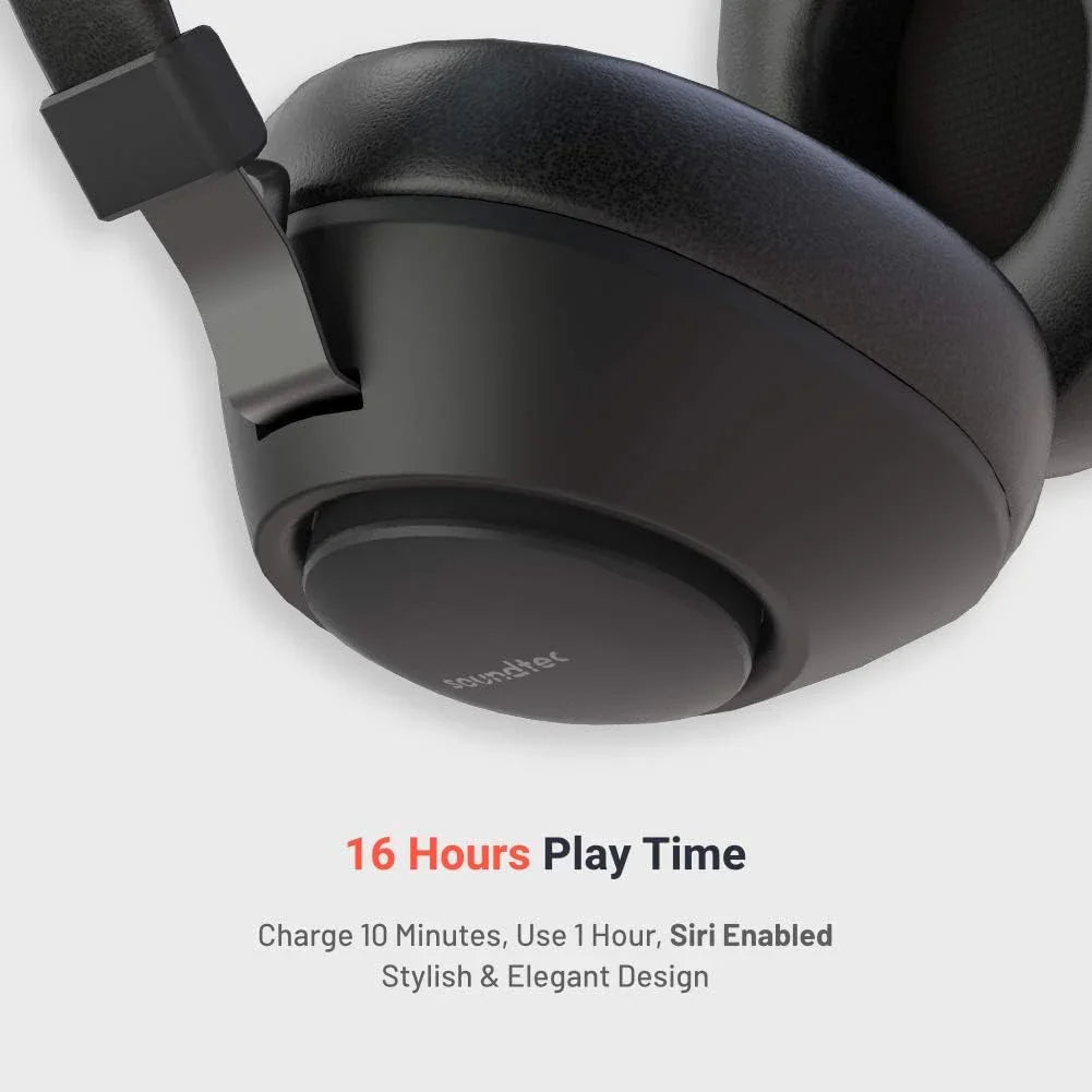 سماعة الرأس اللاسلكية Porodo Soundtec Deepsound PD-X1008WLH-BK – أسود