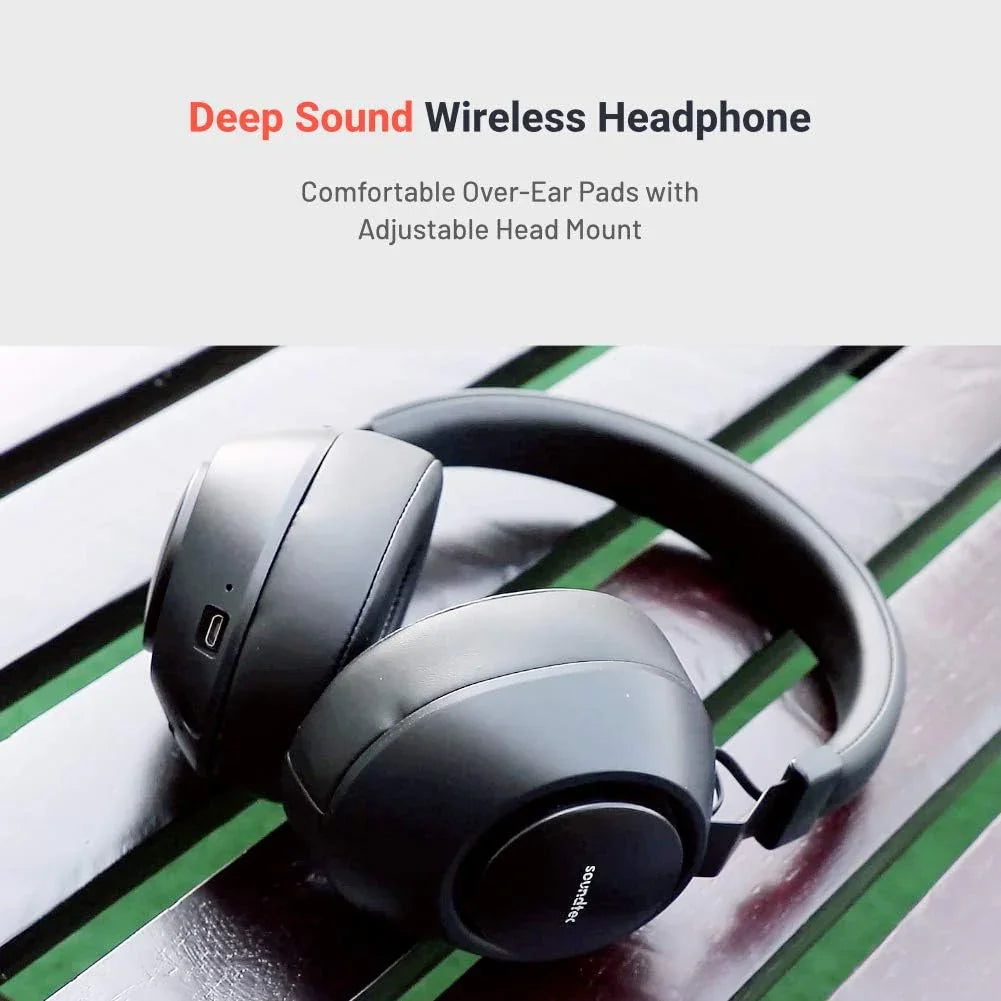 سماعة الرأس اللاسلكية Porodo Soundtec Deepsound PD-X1008WLH-BK – أسود