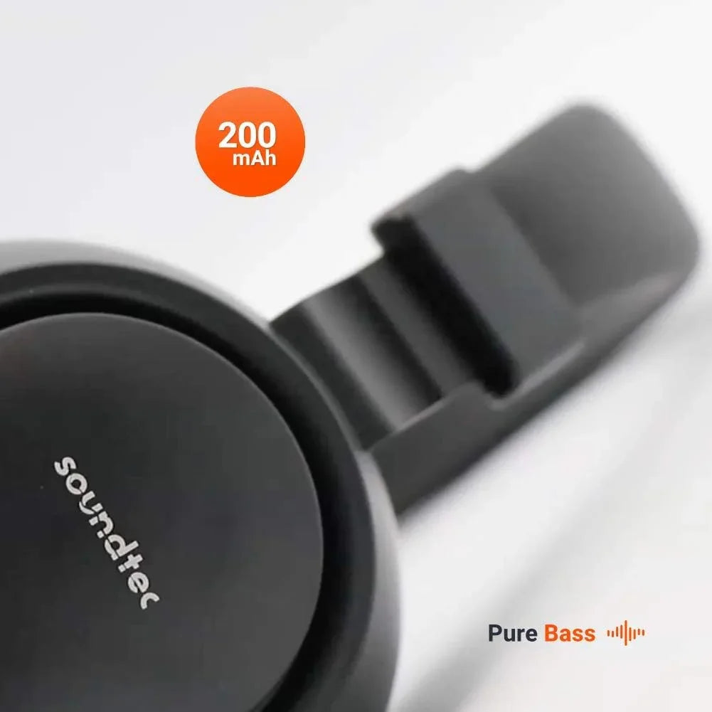 سماعة الرأس اللاسلكية Porodo Soundtec Deepsound PD-X1008WLH-BK – أسود