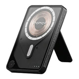 IP131HKD | Momax 1-Power X Pro Magnetic Wireless Battery Pack | 5000mAh with Stand and Built-in USB-C Cable | Black