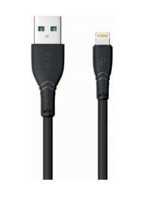 Pawa PW-2PVCATOL-BK,Pawa PVC 2.4A Data & Quick Charging USB A To LightningBlack