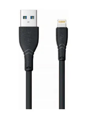 كابل Pawa PW-2PVCATOL-BK، كابل Pawa PVC 2.4A لنقل البيانات والشحن السريع USB A إلى Lightning، أسود