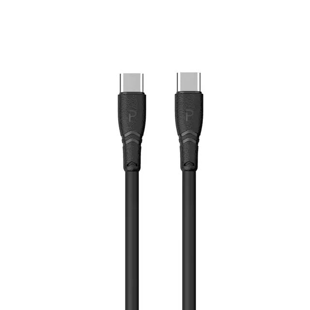 Pawa PVC 60W Data & Quick Charging USB-C to USB-C Cable 1.2m/4ft PW-2PVCCTOC-BK - Black