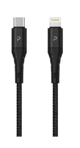 كابل بيانات مضفر من USB-C إلى Lightning بطول 1.2 متر من Pawa-PW-12BDCTOL-BK، أسود