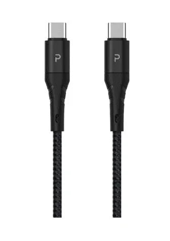 كابل بيانات USB-C إلى USB-C مضفر من النايلون بقوة 60 وات من Pawa بطول 1.2 متر/4 أقدام
