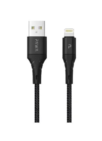 باوا PW-2BDATOL-BK، كابل بيانات مضفر بطول 2 متر من USB A إلى Lightning، أسود