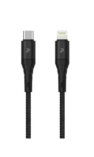 Pawa-PW-2BDCTOL-BK,Data Cable Braided 2 Meter USB-C To LightningBlack - GulfStore.com