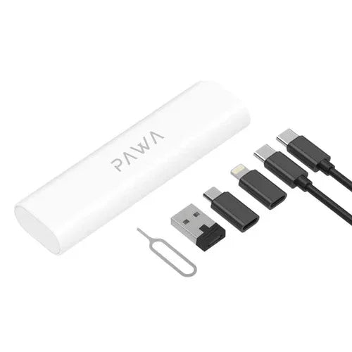 صندوق تخزين شحن متعدد الوظائف من PAWA (ست مجموعات شحن) PWMFSB-WH - أبيض