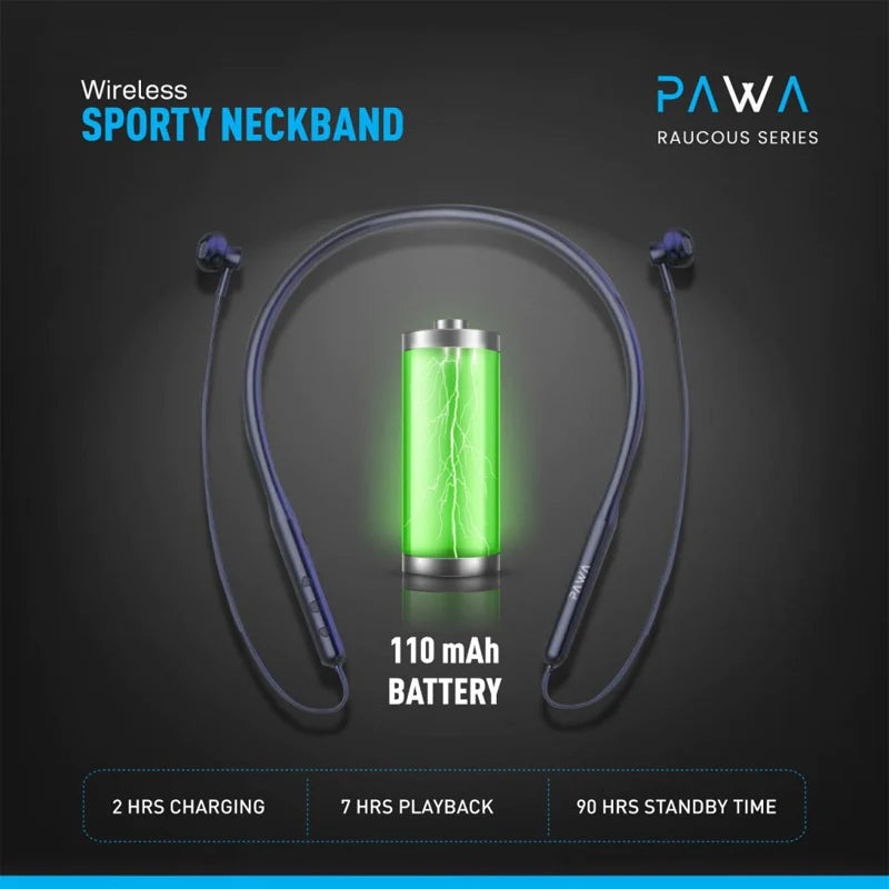 PAWA Wireless Sporty Neckband Black PW-RS11-BK,