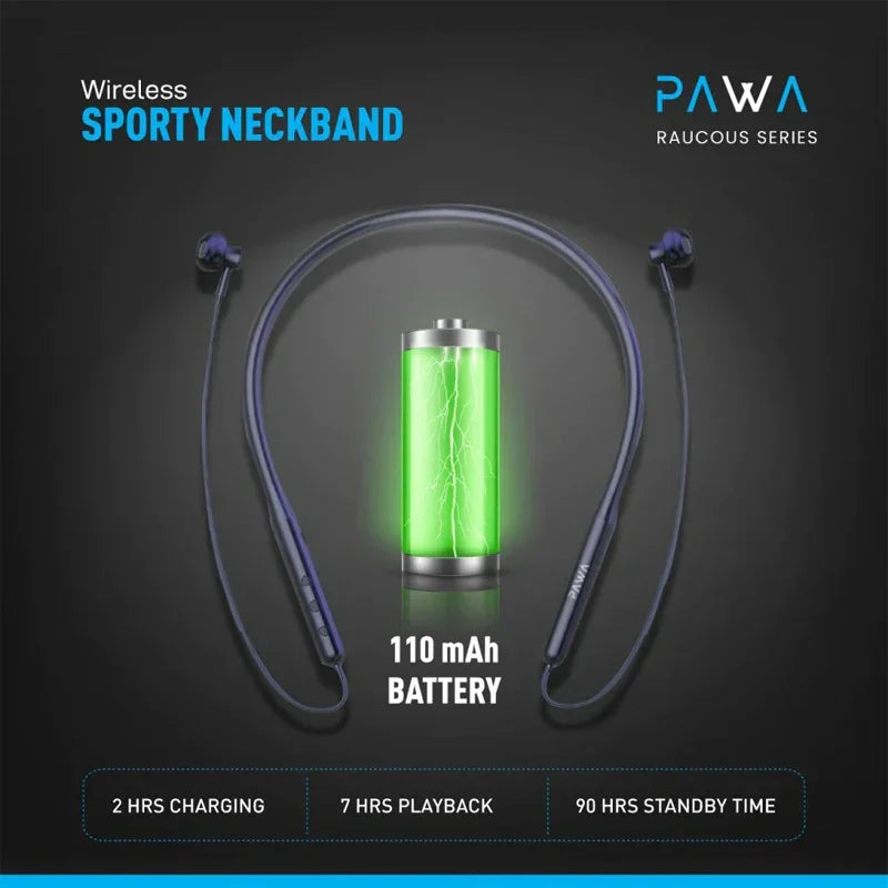 PAWA Wireless Sporty Neckband Black PW-RS11-BK,