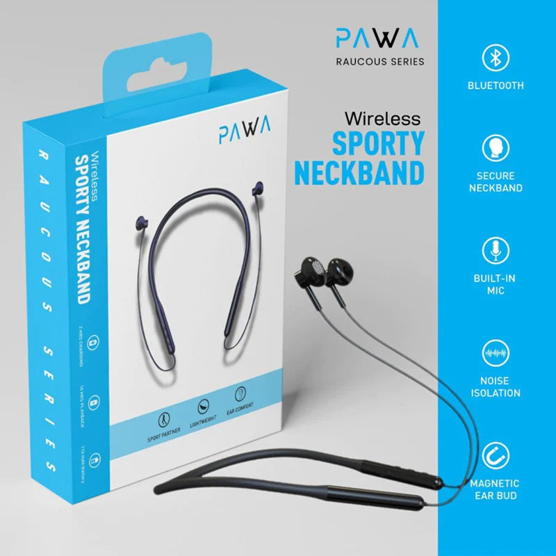 PAWA Wireless Sporty Neckband Black PW-RS11-BK,