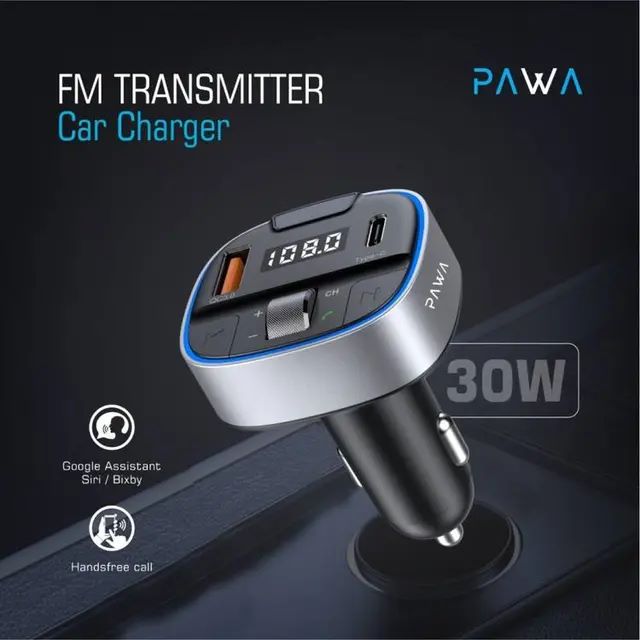 PAWA FM Transmitter Car Charger 30W PW-FM72PD310 - Black