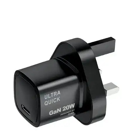 PW-GN20UK-BK Pawa GaN PD20W Adapter -UK Plug Black - GulfStore.com