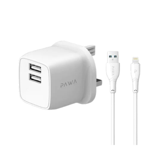 Pawa Pocketmini Travel Adapter Lightning Cable-White