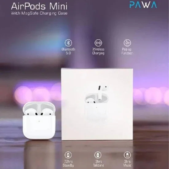 Pawa Earbuds Mini with Magsafe Charging Case - White