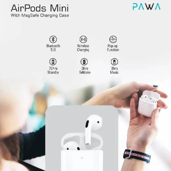 Pawa Earbuds Mini with Magsafe Charging Case - White