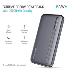 Pawa-"PW-PB2010ER-BK,Pawa Extreme PD20W Powerbank with 10000mAh Capacity ,Black" - GulfStore.com