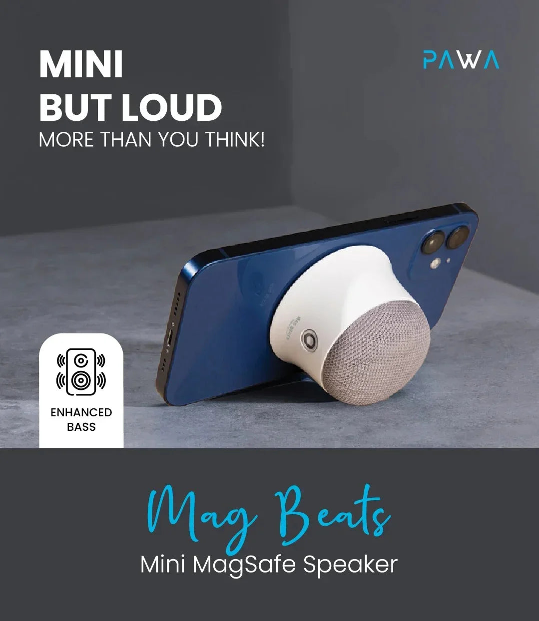 Pawa Mag Beats Mini Magsafe Speaker | White
