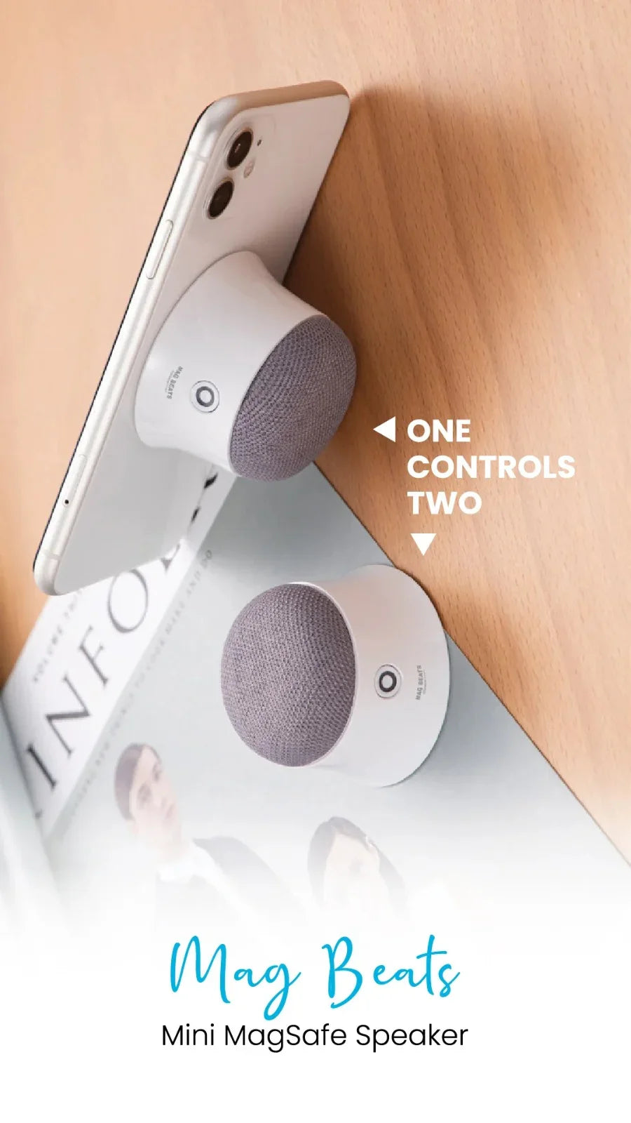 Pawa Mag Beats Mini Magsafe Speaker | White