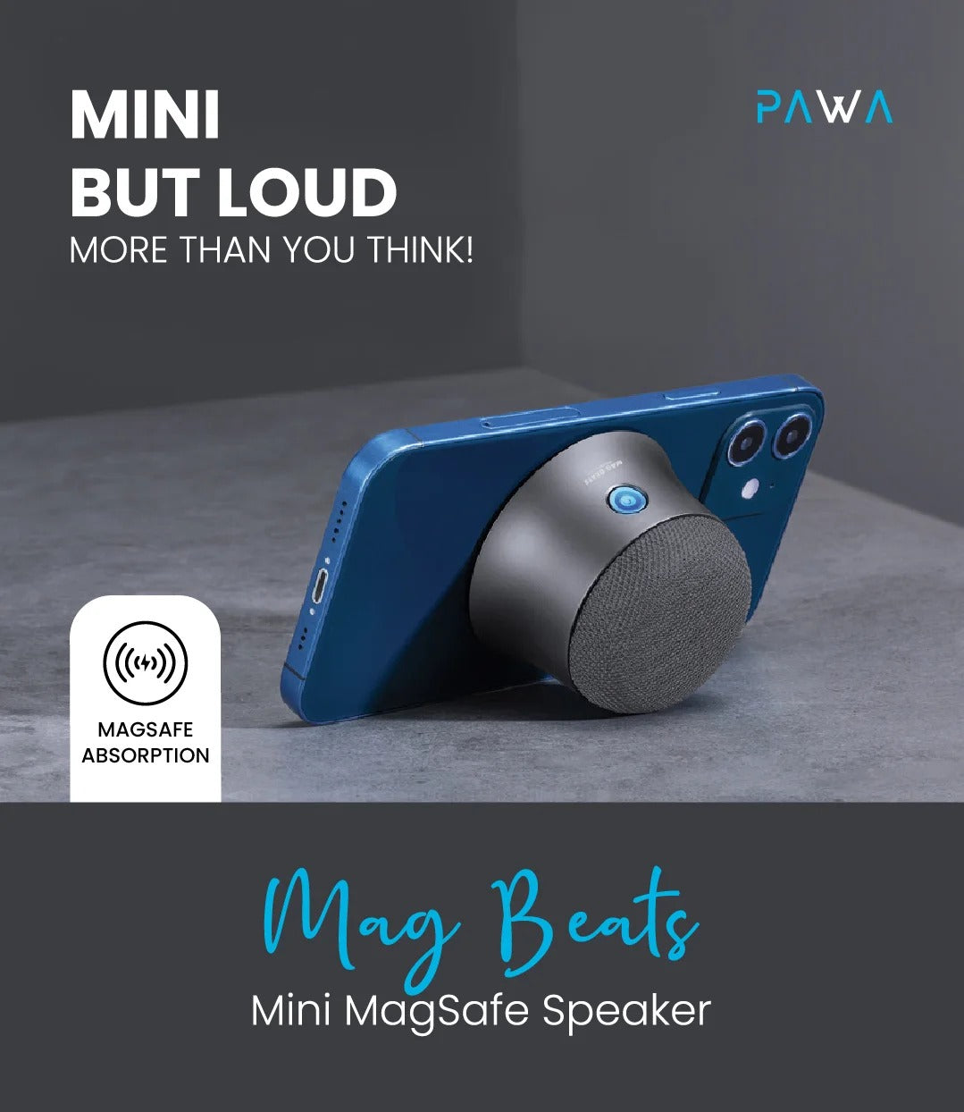 Pawa Mag Beats Mini Magsafe Speaker | Black