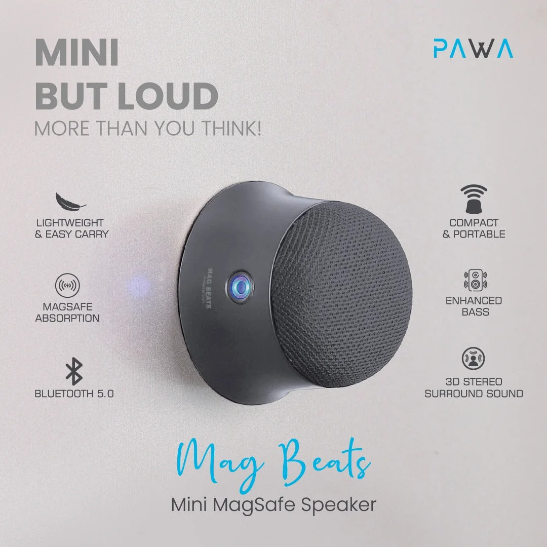 مكبر صوت Pawa Mag Beats Mini Magsafe | أسود