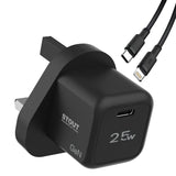 Pawa stout 25 GaN travel charger 25w TYPE C TO LIGHTNING PW-GN25UKTL-BK