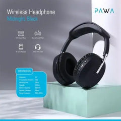 Pawa Thunk Wireless Stereo Headphone - Black - GulfStore.com