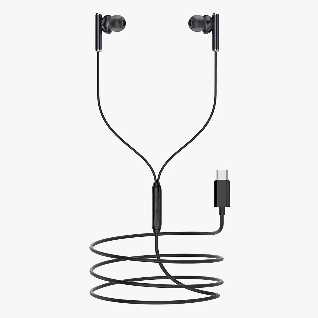 Pawa Chords In-Ear Edition Stereo Headphone with Type-C Connector | Black