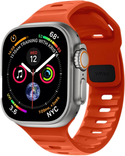 PW-WLLS49IW-ULOR | PAWA Lagos Premium Soft Silicon Strap 45/49Mm | Ultra Orange - GulfStore.com